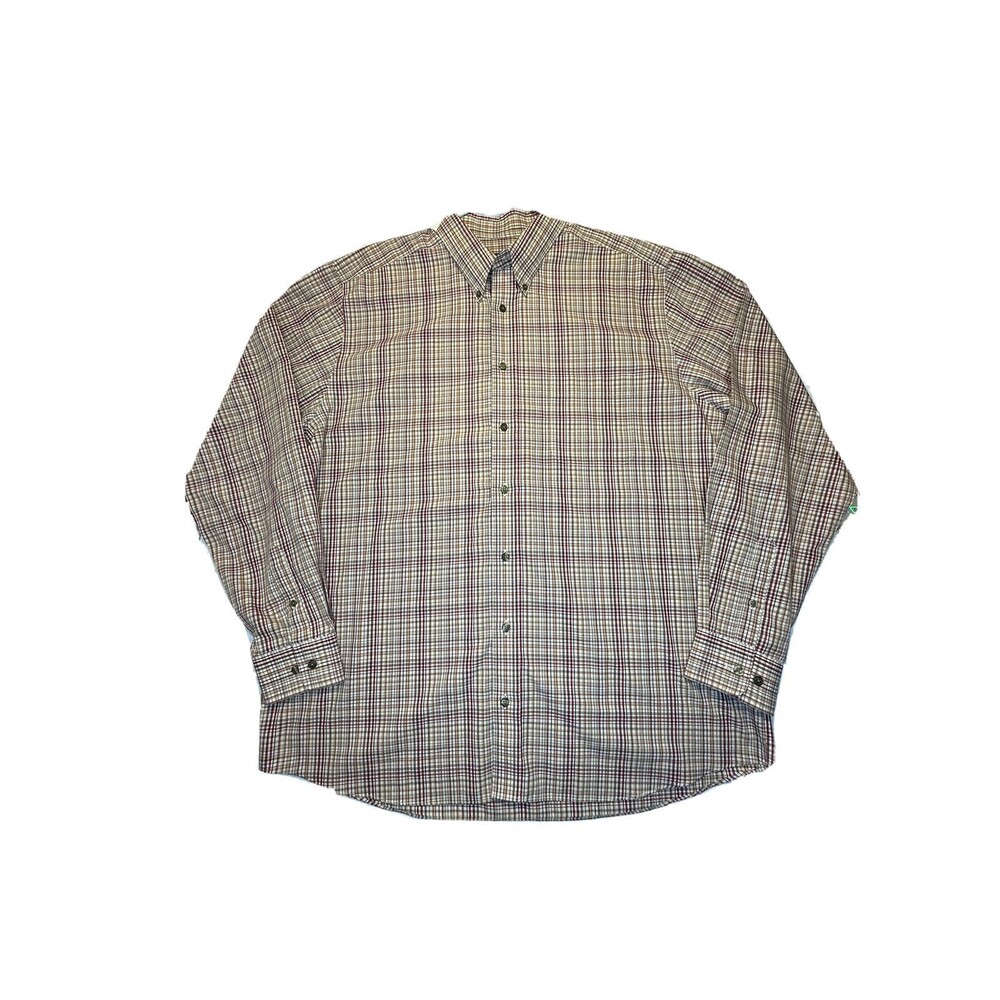 Eddie Bauer Men's Long Sleeve Button Down Shirt Relaxed Fit Cotton Size XL Tall